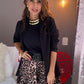 Short skirt light fabric bolero animal print