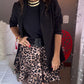 Short skirt light fabric bolero animal print